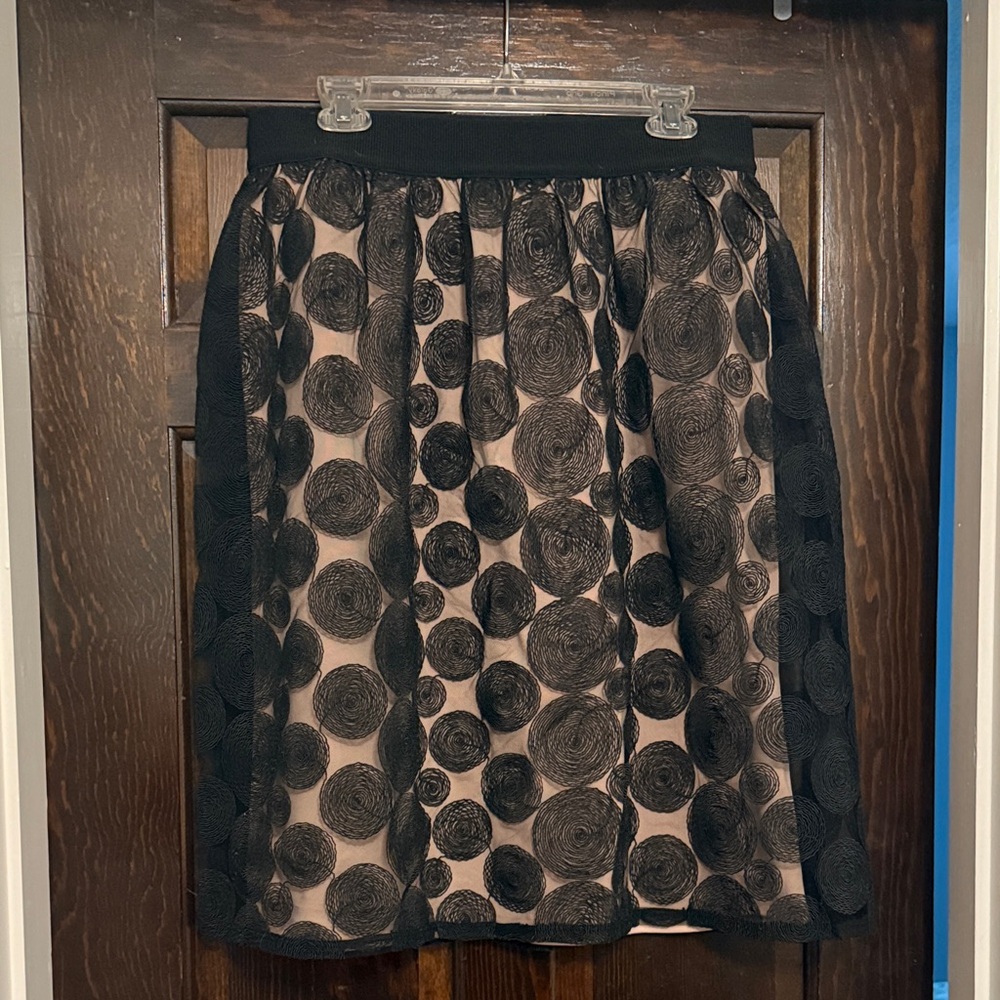 Lane Bryant Black and Cream Textured Circle Skirt